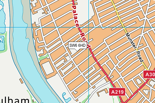 SW6 6HD map - OS VectorMap District (Ordnance Survey)