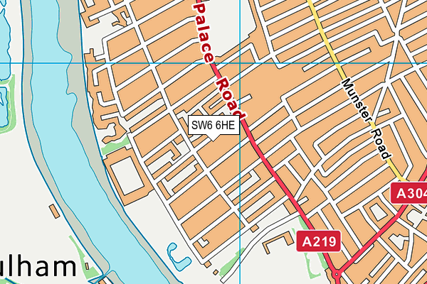 SW6 6HE map - OS VectorMap District (Ordnance Survey)