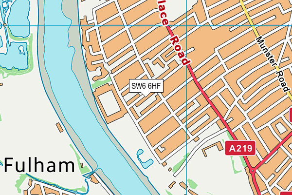 SW6 6HF map - OS VectorMap District (Ordnance Survey)