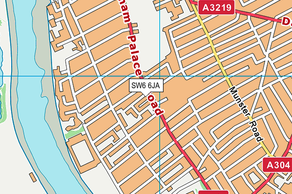 SW6 6JA map - OS VectorMap District (Ordnance Survey)