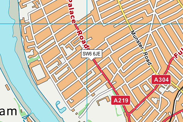 SW6 6JE map - OS VectorMap District (Ordnance Survey)