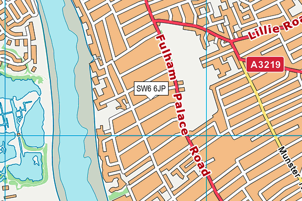 SW6 6JP map - OS VectorMap District (Ordnance Survey)