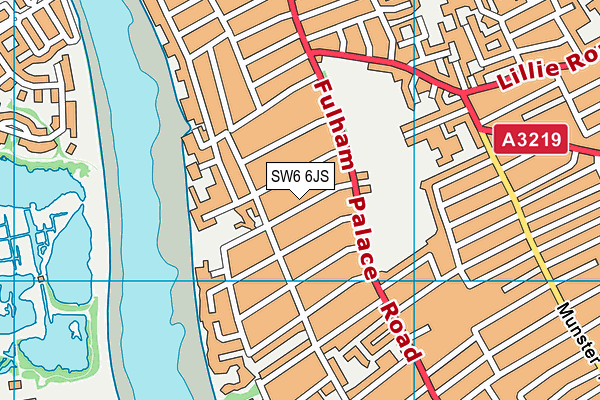 SW6 6JS map - OS VectorMap District (Ordnance Survey)