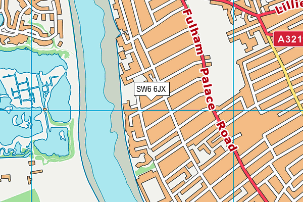 SW6 6JX map - OS VectorMap District (Ordnance Survey)