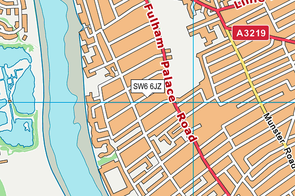 SW6 6JZ map - OS VectorMap District (Ordnance Survey)