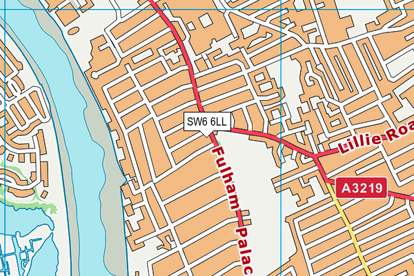 SW6 6LL map - OS VectorMap District (Ordnance Survey)