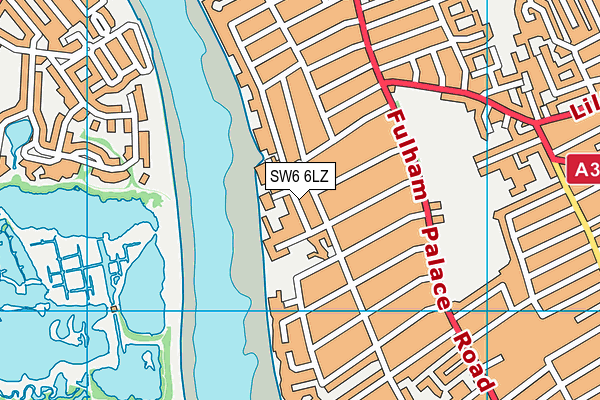 SW6 6LZ map - OS VectorMap District (Ordnance Survey)