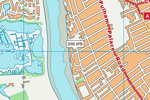 SW6 6PB map - OS VectorMap District (Ordnance Survey)