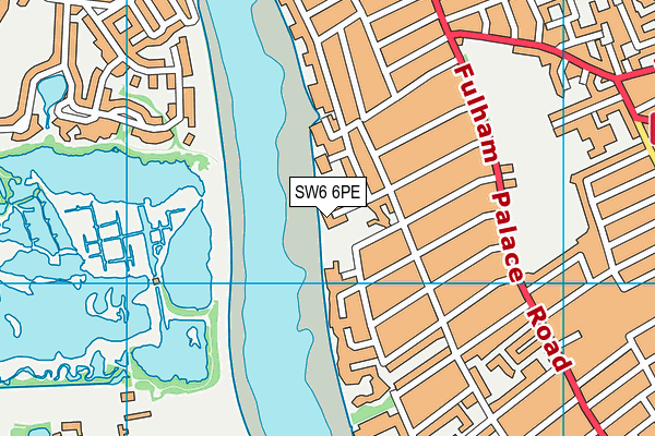 SW6 6PE map - OS VectorMap District (Ordnance Survey)