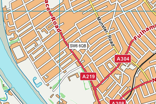 SW6 6QB map - OS VectorMap District (Ordnance Survey)