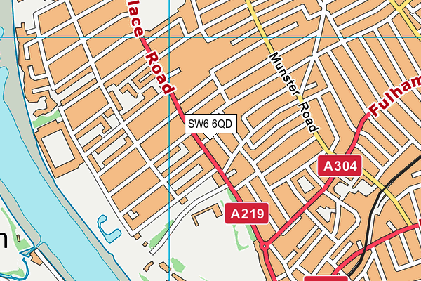 SW6 6QD map - OS VectorMap District (Ordnance Survey)