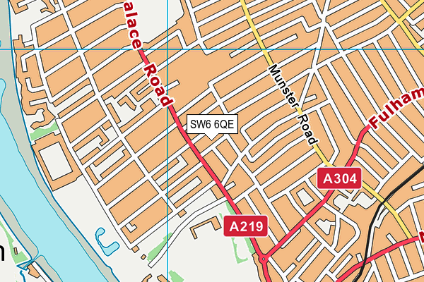 SW6 6QE map - OS VectorMap District (Ordnance Survey)