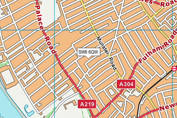 SW6 6QW map - OS VectorMap District (Ordnance Survey)