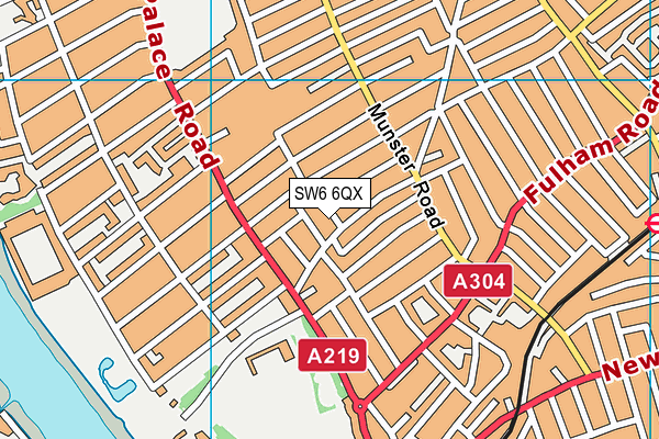 SW6 6QX map - OS VectorMap District (Ordnance Survey)