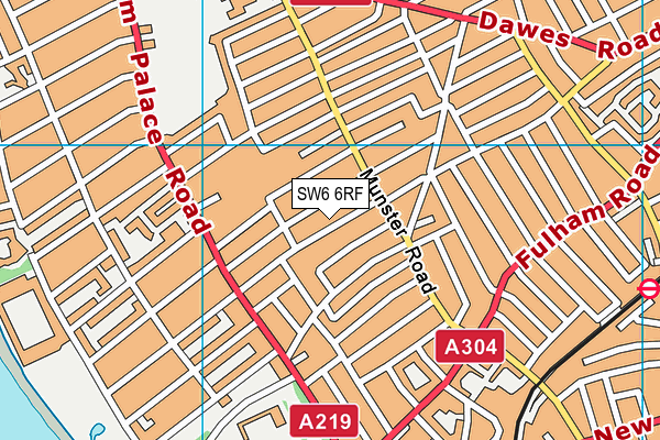 SW6 6RF map - OS VectorMap District (Ordnance Survey)