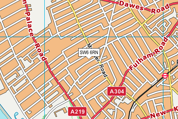 SW6 6RN map - OS VectorMap District (Ordnance Survey)