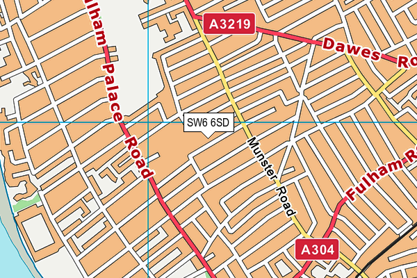 SW6 6SD map - OS VectorMap District (Ordnance Survey)