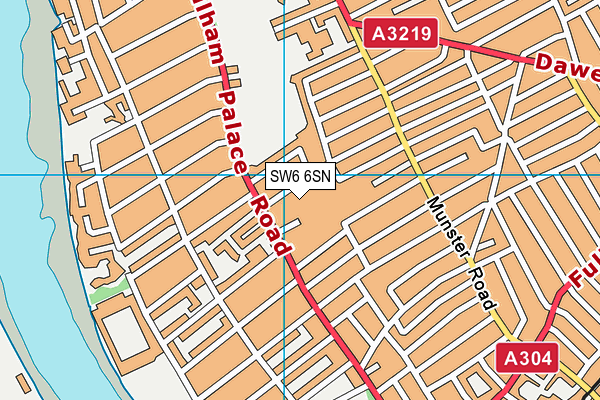 Fulham Cross Academy map (SW6 6SN) - OS VectorMap District (Ordnance Survey)