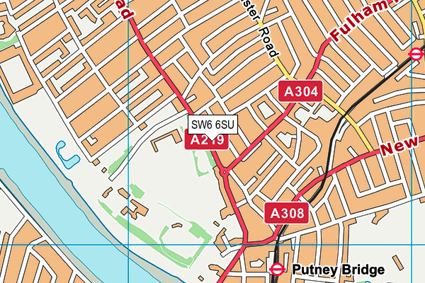 SW6 6SU map - OS VectorMap District (Ordnance Survey)