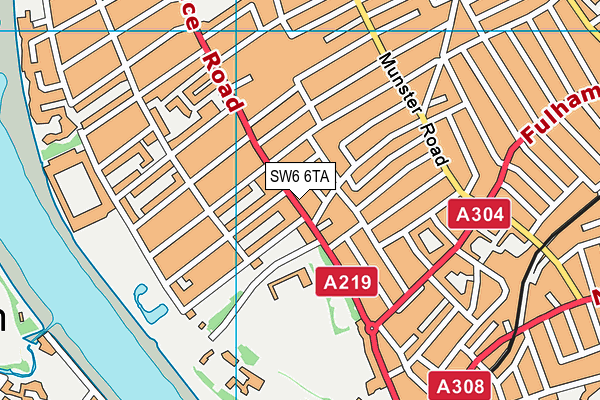 SW6 6TA map - OS VectorMap District (Ordnance Survey)