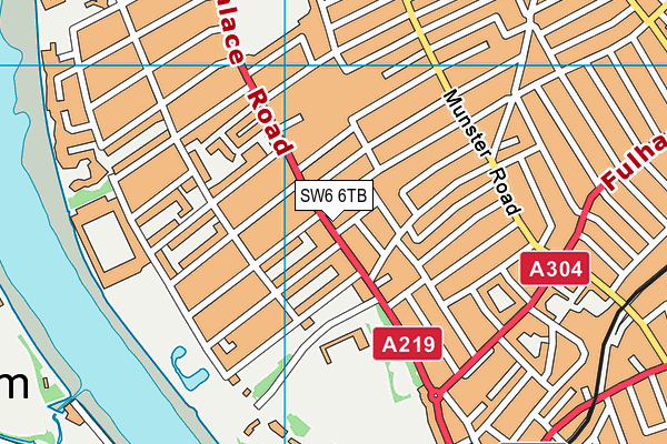 SW6 6TB map - OS VectorMap District (Ordnance Survey)