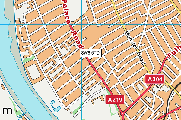 SW6 6TD map - OS VectorMap District (Ordnance Survey)