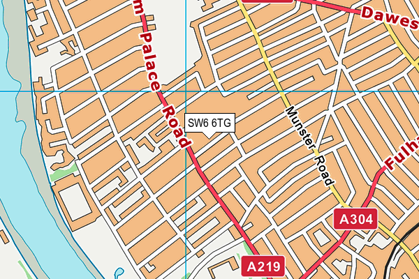 SW6 6TG map - OS VectorMap District (Ordnance Survey)