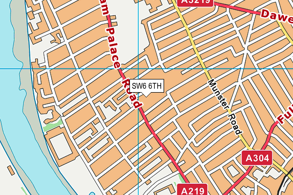 SW6 6TH map - OS VectorMap District (Ordnance Survey)