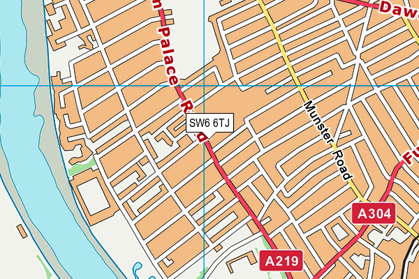 SW6 6TJ map - OS VectorMap District (Ordnance Survey)