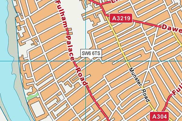 SW6 6TS map - OS VectorMap District (Ordnance Survey)