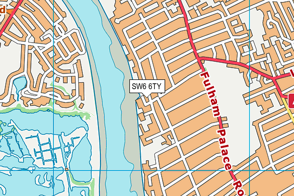 SW6 6TY map - OS VectorMap District (Ordnance Survey)