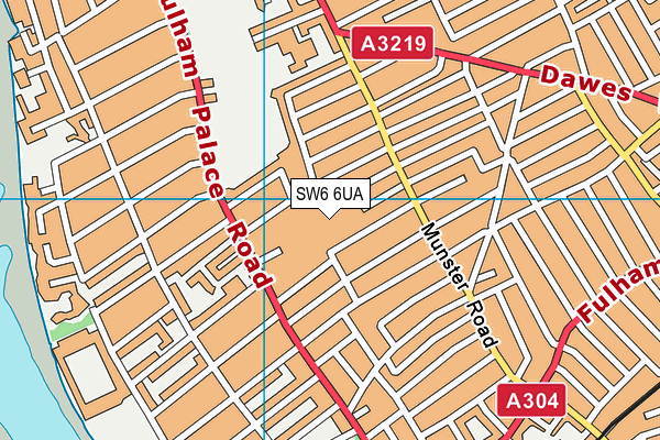 SW6 6UA map - OS VectorMap District (Ordnance Survey)