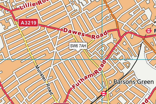 SW6 7AH map - OS VectorMap District (Ordnance Survey)