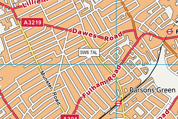 SW6 7AL map - OS VectorMap District (Ordnance Survey)