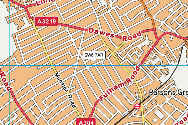 SW6 7AR map - OS VectorMap District (Ordnance Survey)