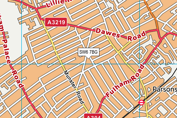 SW6 7BG map - OS VectorMap District (Ordnance Survey)