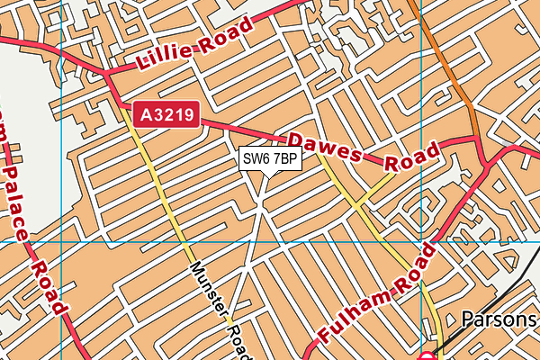 SW6 7BP map - OS VectorMap District (Ordnance Survey)