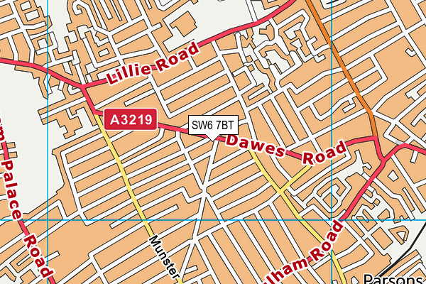 SW6 7BT map - OS VectorMap District (Ordnance Survey)