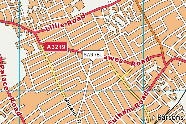 SW6 7BU map - OS VectorMap District (Ordnance Survey)