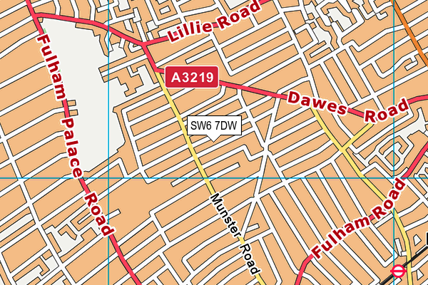 SW6 7DW map - OS VectorMap District (Ordnance Survey)