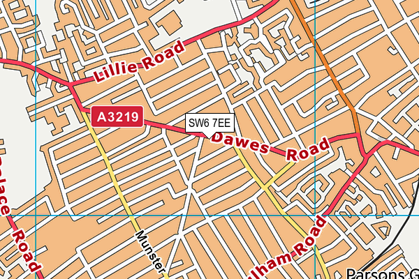 SW6 7EE map - OS VectorMap District (Ordnance Survey)