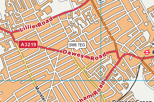 SW6 7EG map - OS VectorMap District (Ordnance Survey)