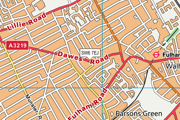 SW6 7EJ map - OS VectorMap District (Ordnance Survey)