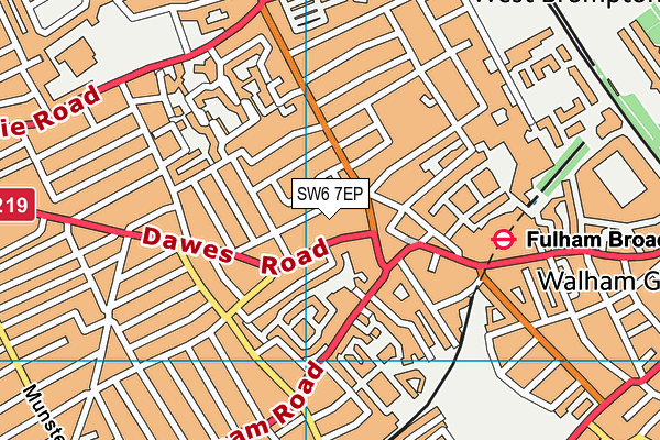 SW6 7EP map - OS VectorMap District (Ordnance Survey)