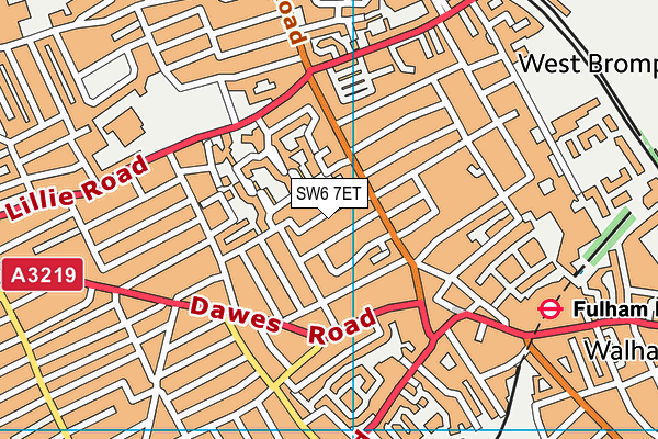SW6 7ET map - OS VectorMap District (Ordnance Survey)
