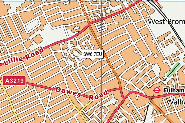 The Brunswick Club For Young People map (SW6 7EU) - OS VectorMap District (Ordnance Survey)