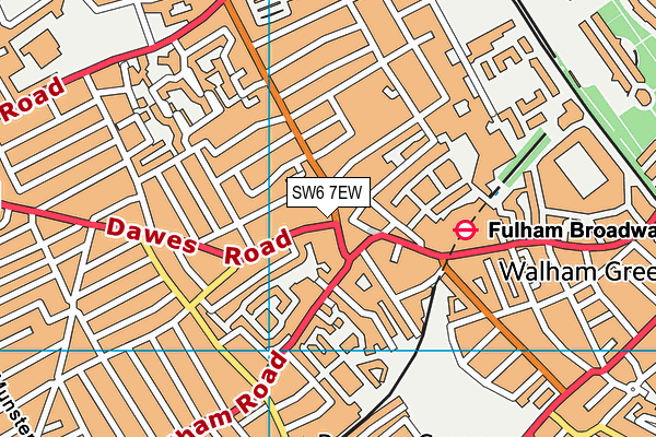 SW6 7EW map - OS VectorMap District (Ordnance Survey)