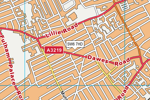 SW6 7HD map - OS VectorMap District (Ordnance Survey)