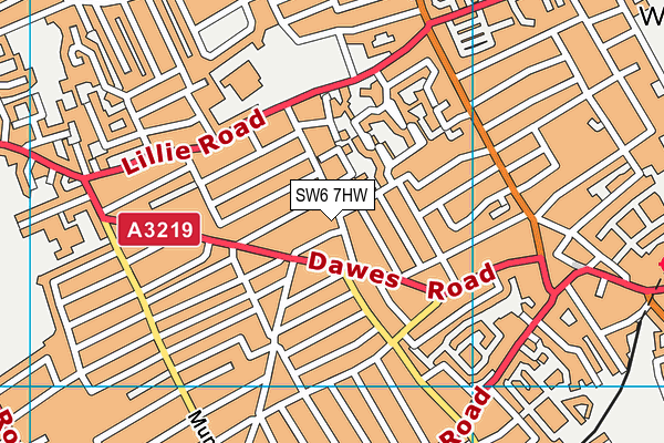 SW6 7HW map - OS VectorMap District (Ordnance Survey)