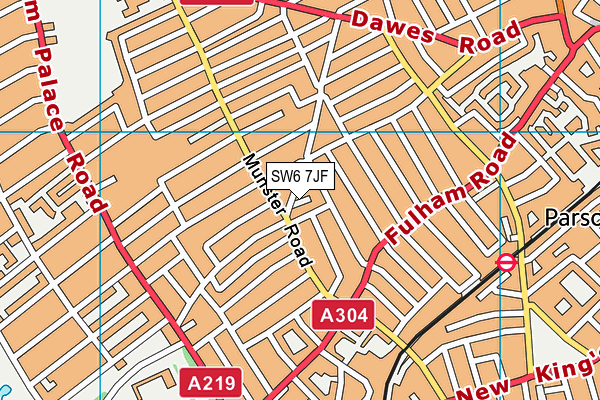 SW6 7JF map - OS VectorMap District (Ordnance Survey)